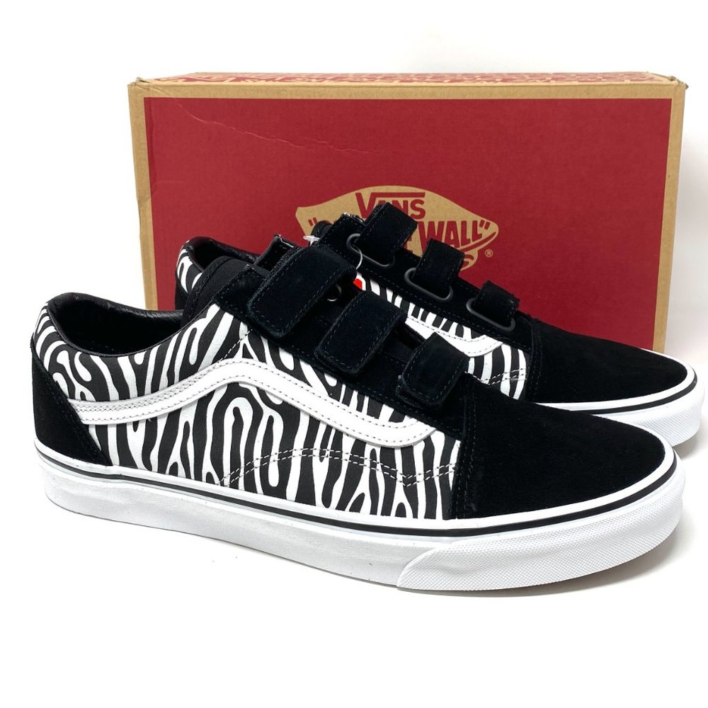 VANS Old Skool V Zebra Black Suede Canvas Sneakers Shoes Womens Size VN0A3D296DB - Picture 6 of 12